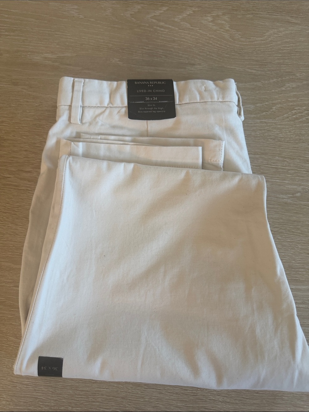 Banana Republic Men's Cream Chino Pants 36/34 Slim Fit